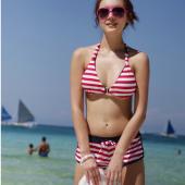 die Koreanischen Version der split Bikini Brustumfang Badehosen boxer spa Badeanzug Bikini Runde Rote