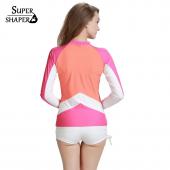 Sommer Tops lycra Damen Hautausschlag wache super soft patchword Beachwear rashguard schnorcheln lange Ärmel surfen