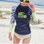 neue Mode Damen zwei Stücke Bademode Badeanzug Damen sexy Hautausschlag wache mit langen Ärmeln tauchanzug Neoprenanz