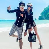 ein Paar Bikini lange Ärmel durch drei Anzug tauchAnzug sonnencreme Kleidung surferStrand Kleid plus Size Bikini Beach