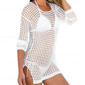 heißen Sommer Damen sexy Bikini Beach decken aus Mesh Häkeln Badehosen Kleid Bikini wickeln Badeanzug Vertuschen