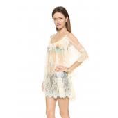 Damen Strand sexy Kleid Badeanzug Floral Spitze Bestickt Häkeln Sommerkleider Hippie boho Kleid Strand Vertuschung