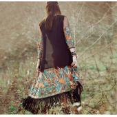 Mode Damen boho Chiffon Kimono Shirt Strickjacke Tassel long Beach