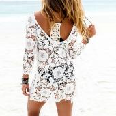 heißes Verkauf sexy Damen Spitzen Häkeln Tassel Bikini Badehosen Vertuschung Strand Dress Badeanzug