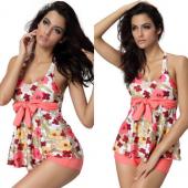 zwei Damen Badekleidung push up Tankinis Set Bikini Florale parttern Sommer Damen Badeanzüge und Grösse m 2xl