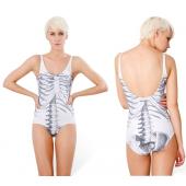 heavy Metal Damen ein Stück Badeanzug skelett Schädel head Rock roll sexy monokini Badeanzug für Frau Swimwears