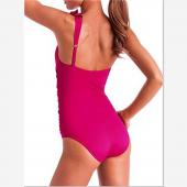 Sommer Schwarze Nylon Pad Stück Badeanzug mit Blumen Verzieren rückenfrei Beachwear Damen Versandkosten g229