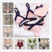 Bikini sexy Top und unten Badehosen gürtel Damen Bikini Rosa Badehose Häkeln einen push up de Marche