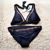 billige original rabatt Damen pailletten regulierbar Taille Schwarze Badehosen Bikini hat sexy Schwimmenklagen Lady 