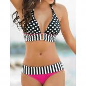 neue retro Brasilianischen Bikini Streifen gePunktete Damen Vintage Badehosen Bikini Lady n Badeanzug Spitzen