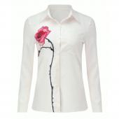 neue Damen höchstens im Herbst Revers Kragen lange Ärmel Floral gedruckt der elegante casual der arbeit Hemden