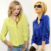 neuer Frühling Longarm Shirt weibliche Chiffon Damen und schlanke Damen Blusen direktvertrieb free Shipping