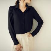 Damen Blusen Taste 5 Einfarbig neue Longarm Shirt weibliche Chiffon Bluse Damen slim Kleidung feminina