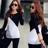 Femininas Herbst Mode Baumwoll Bluse Damen Hemden Blusen casual o Hals lange Ärmel Baumwolle