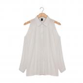 Damen aus Schulter lange Hemden sexy Chiffon Tops ab Kragen Bluse Femininas lange Ärmel Locker und Grösse