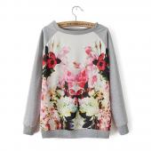 neue Mode 3d Blume gedruckten SweaT Shirt volle sleeve Crew Neck Herbst Hoodies Damen Gelegenheits Sport Pulli