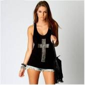 kostenloser Versand Baumwolle süß Mode diamond kreuz geRinge thermische Damen Weste Damen Tank Top Damen T Shirt