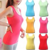heißes Verkauf neue Damen Farbige Ärmellose Bodycon Temperament Baumwolle Tank Top Damen Weste