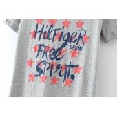 Damen süß Star schreiben Grauen T Shirt Vintage camisas Femininas grundlegende Kurzärmelige Hemden casual Marke Top