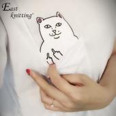 ost Stricken h149 Katze Tasche Damen T Shirt Summer Style t Harajuku Damen Maximal plus Size 4xl