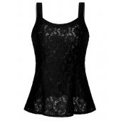 sexy Damen Summer Style DekolleTee Pflanzliche Top Bodycon Spitzen blumigen Rock Ärmellosen Unterhemd plus Size lässig
