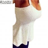 sexy Damen Summer Style DekolleTee Pflanzliche Top Bodycon Spitzen blumigen Rock Ärmellosen Unterhemd plus Size lässig