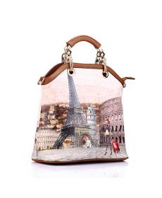 Neue marke gedruckt vintage Handtasche pu Leder Damen medium großen Tragetaschen weibliche crossbody Tasche