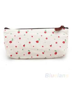 Neue Blume Floral Bleistift feder Kasten kosmetische Make Up WerkzeugTasche Aufbewahrungstasche Geldbörse