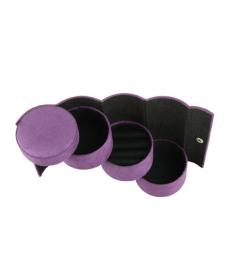 Ausgezeichnete Qualität Erstaunlich New Schmuckschatulle Klapp Schmuck Display Sarg Organizer Flanell Runde Tragbar