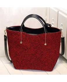 Neue ankunft Mode klassische marke design woolen und PU Damen Tasche Leder Handtasche Schultertasche Ledertasche