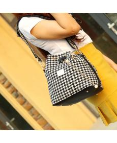 Neue Top Qualität Damen 2 Farben PU Leder Kordelzug Eimer Taschen Damen Schulter Messenger Eimer Bag