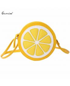 Neuankömmling Schulter Dual Zweck Mini Taschen Damen Runde Zitrone Muster Reißverschluss Crossbody Damen