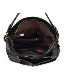 Damen Echtem Leder Krokodil Taschen Umhängetasche Mit Fellknäuel Embassed Handtasche Messenger Tasche