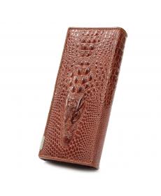 Echtes Leder Damen 3D Krokodilkorn Lange Mappen Geprägte Design auszugs Art Brieftasche Kupplung Geldbeutel Carteira