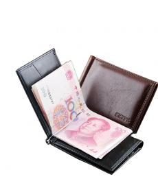 neue Mannmappen Hochwertigem Leder Business Herren Kurze Bauweise Geldbörse Geld Clip Kreative Brieftasche