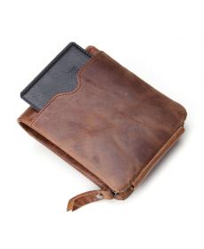 100% echtes Leder Herren Brieftaschen Europäischen und Amerikanischen Stil Wallet Zip Münzfach Leder Geld