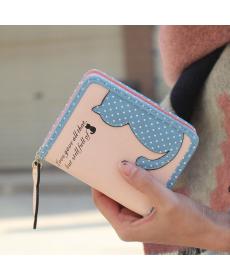 Schöne Katze Gedruckt Geldbörse Damen Neue Mode kurze Brieftasche Taschen PU Handtaschen Kartenhalter