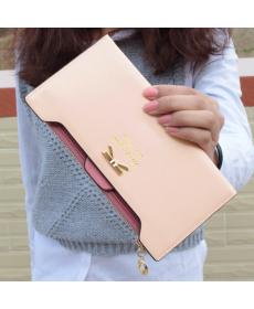 Neue Mode Damen Lady Lange Geldbörse Weiblichen Candy Farbe Bogen Knoten PU Leder Billeteras Porte Monnaie