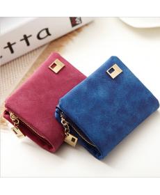 1 X Neue Mode Damen Lady Matte Pu Leder Reißverschluss Hasp kurze Kupplung Brieftasche Geldbörsen ID Kartenhalter