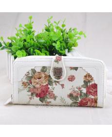 Fashion designer Damen ladies rose blume leinwand PU Haspe Geldbörse Kupplung kupplungen bag Taschen Brieftasche