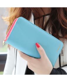 heißer verkauf fashion high capacity Damenmappen kontrast farbe Reißverschluss kupplung Damen lange design