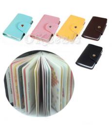 Mode Schlanken Pu Leder Tasche Business ID Kreditkarteninhaber Geldbörse für 24 Karte Hohe Qualität