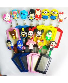 Silikon inhaber Bank Kreditkarte Halter Card Bus ID Halter Identität Abzeichen mit Cartoon Retractable Reel