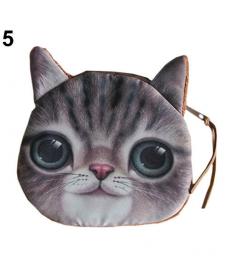 Neuheit Mädchen  Brand New Fashion Cartoon Nette Katzen gesichts Reißverschluss Kasten Münzen Geldbeutel