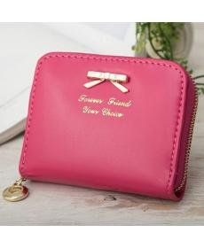 Mode Damen Geldbörsen Damen Mädchen Bogen Knoten Anhänger Reißverschluss Leder Geldbörse Brief