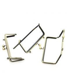 2 stück MetallGeldbeutel beutel rahmen Kuss Schließe Sperre Bronzeton 20 cm x 8 cm