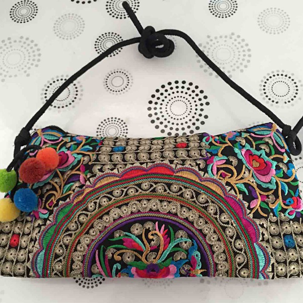 heißer verkauf Bestickte Taschen Nationalen trend handgefertigten stoff stickerei schulter kreuzkörper Damen