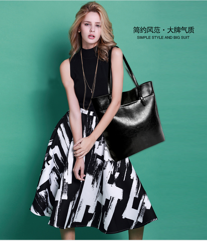 echtem Leder Tasche Damen Handtasche rindsLeder wachs reales Leder Schultertasche schwarz big bag tote