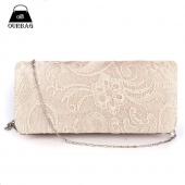 Braut Hochzeit Dame Satin Abendtaschen Spitze Blumen Tag Beutel Kupplungen Damen Messenger Schultertasche Handtasche