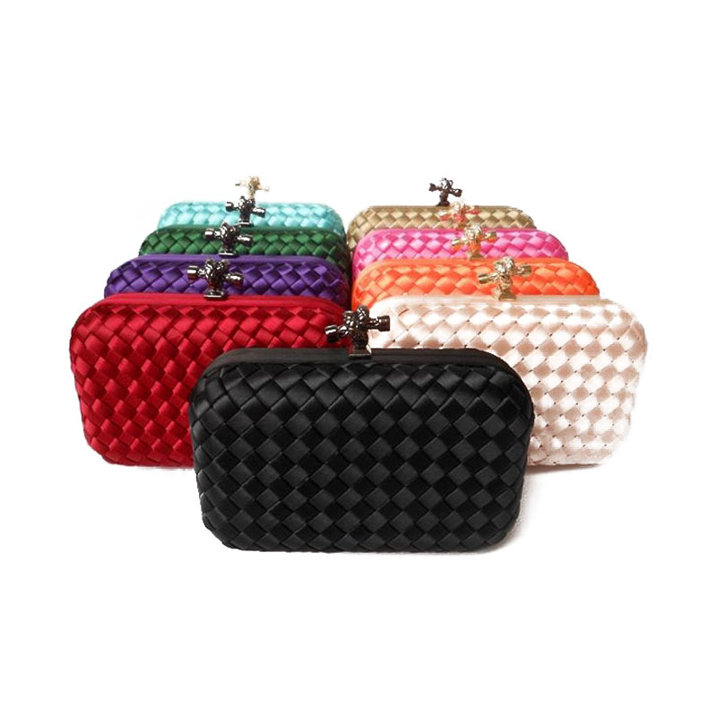 Fabrik neues angebot Damen süßigkeit farben Wove Abendtasche und kupplungen erfasst Mit Kette freies